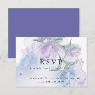 Rustic Floral Buds Watercolor RSVP Card