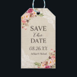 Rustic Floral Burlap Lace Wedding Save the Date Gift Tags<br><div class="desc">Rustic Floral Burlap Lace Wedding Save the Date Gift Tag Template. 
(1) For further customization,  please click the "customize further" link and use our design tool to modify this template. 
(2) If you need help or matching items,  please contact me.</div>