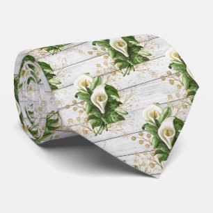 rustic floral Calla Lily Wedding Tie