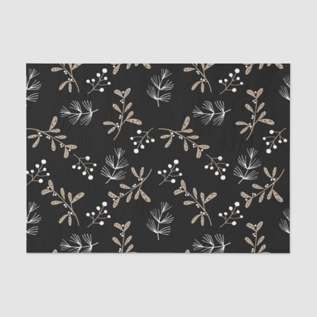 Rustic Floral Christmas Tissue Paper (Front)