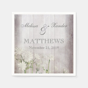 Rustic Floral Cocktail Paper Napkins