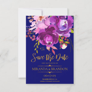 Rustic Floral Country Wedding Save the Date Card