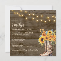 Rustic Floral Cowgirl Boots Bridal Shower