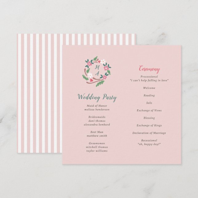 Rustic Floral Crest With Monogram (Front/Back)