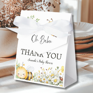 Rustic Floral Daisy Oh Babee Honey Bee Baby Shower Favor Box