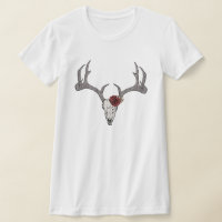 Rustic Floral Deer Reindeer Skull Antlers