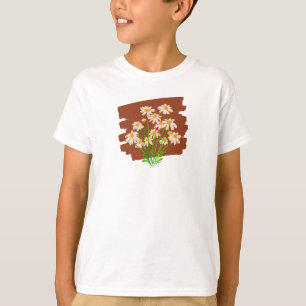 Rustic floral design on brown background T-Shirt