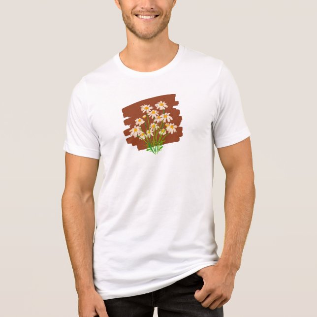 Rustic floral design on brown background Tri-Blend shirt (Front)