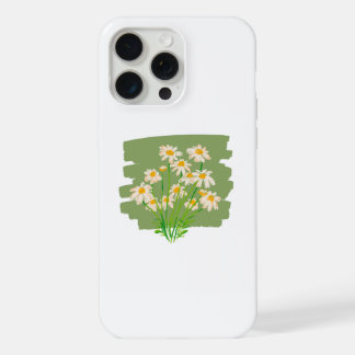 Rustic Floral Design on Green Background iPhone 15 Pro Max Case