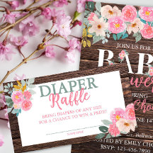 Rustic Floral Diaper Raffle Enclosure Card