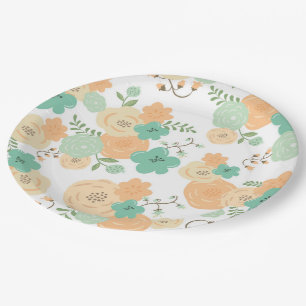 Rustic floral Disposable Party Paper Plate