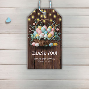 Rustic Floral Easter Eggs Baby Shower Gift Tags