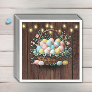 Rustic Floral Easter Eggs Baby Shower Napkin
