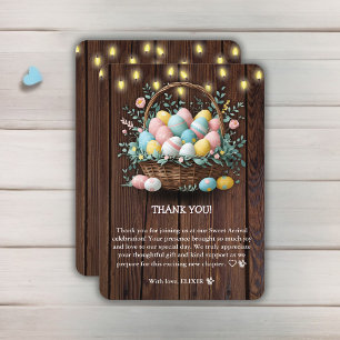 Rustic Floral Easter Eggs Baby Shower Thank You Card