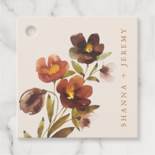 Rustic Floral Elegant Bride + Groom   Gift Tags