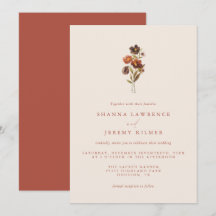 Rustic Floral Elegant Minimal Wedding | Invitation
