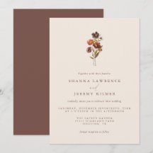 Rustic Floral Elegant Minimal Wedding | Invitation