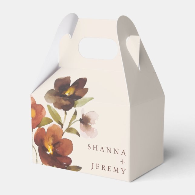 Rustic Floral Elegant | Wedding  Favor Box (Front Side)
