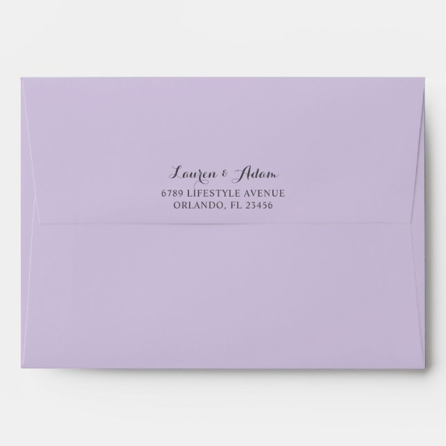 Rustic Floral Eucalyptus Purple Wedding Envelope (Back (Top Flap))