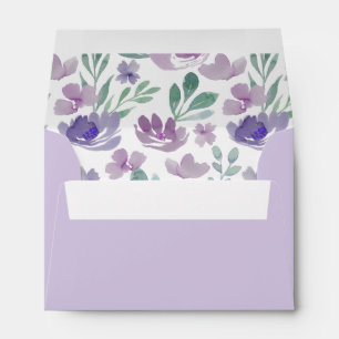 Rustic Floral Eucalyptus Purple Wedding Envelope