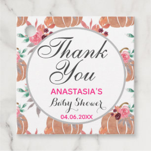 Rustic Floral Fall Autumn Thank You Baby Shower Favour Tags