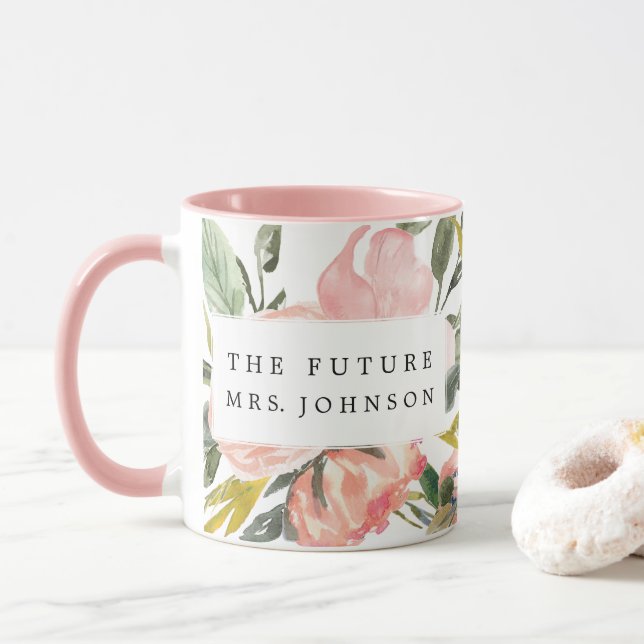 Rustic Floral Future Mrs. Coffee Mug (With Donut)