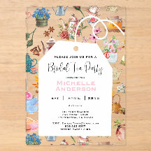 Rustic Floral Garden Pink Tea Party Bridal Shower