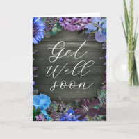 Rustic Floral Get Well Soon Personalized Greeting 