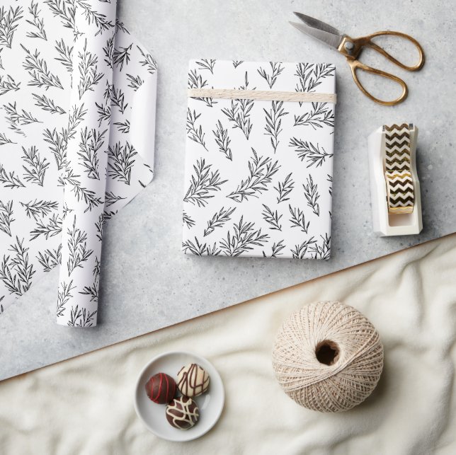 Rustic Floral Give Thanks Holiday Wrapping Paper (Crafts)