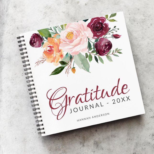 Rustic Floral Gratitude Journal with Year and Name (Creator Uploaded)