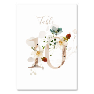 Rustic Floral Handwritten Script 10 Wedding Table Number