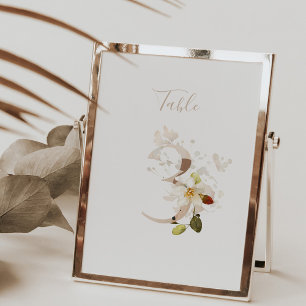 Rustic Floral Handwritten Script 3 Wedding  Table Number