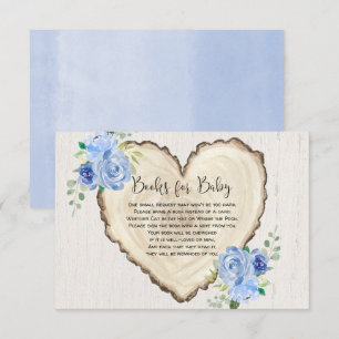 Rustic floral heart book request boy baby shower enclosure card