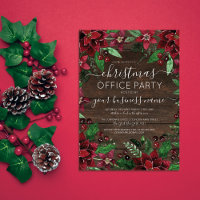 Rustic Floral Holly Ivy Wood Corporate Christmas