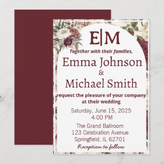 Rustic floral invites