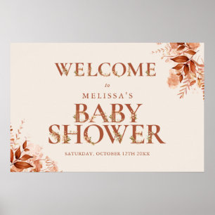 Rustic Floral Letter Fall Baby Shower Welcome Sign