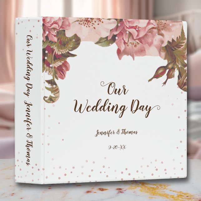 Rustic Floral Mauve Wedding Scrapbook Album Binder (Creator Uploaded)
