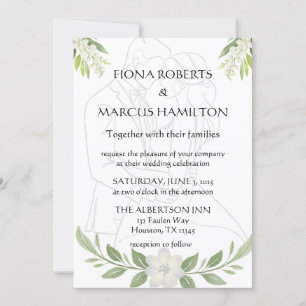 Rustic Floral & Minimalist Elegant Wedding Invite