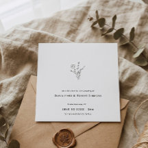 Rustic Floral Minimalistic Square Wedding
