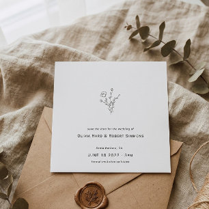 Rustic Floral Minimalistic Square Wedding
