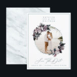 Rustic Floral Mint Framed Photo & Calligraphy Save The Date<br><div class="desc">Rustic Floral Framed Photo & Calligraphy Save the Date Cards. This design is sweet, elegant, and romantic. With faux metallic Mint Eucalyptus Green foil text and marble texture on the back side. Personalize it with your picture (you can even replace the marble back with your image). Wedding Save the Date...</div>