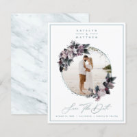 Rustic Floral Mint Framed Photo & Calligraphy