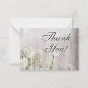 Rustic Floral Modern Thank You Note Card