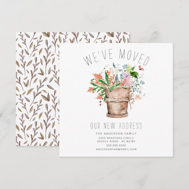 Rustic Floral Moving Announcement (Front/Back)