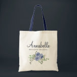Rustic Floral Navy Blue Mother of the Bride Modern Tote Bag<br><div class="desc">Personalized Rustic Floral Navy Blue Bridesmaid Tote Bag
Great gift for bridesmaids,  flower girls,  mother of the bride and mother of the groom on the wedding day,  rehearsal dinner or engagement party.</div>