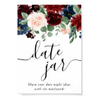 Rustic Floral | Navy Burgundy Marsala Date Jar