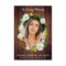 Rustic Floral Photo Memorial Prayer Card Funeral 