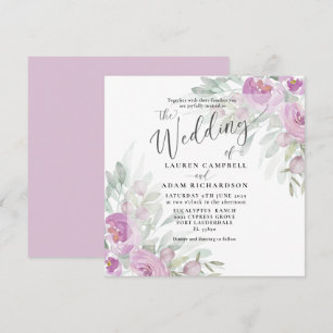 Rustic Floral Pink Eucalyptus Wedding Invitation