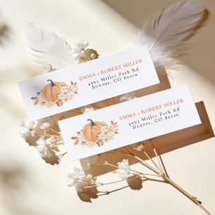 Rustic Floral Pumpkin Baby Shower Return Address
