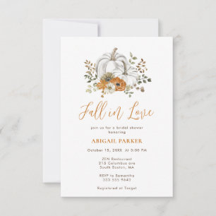 Rustic Floral Pumpkin Bridal Shower Invitation